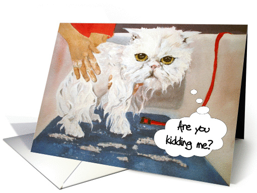 Sympathy Pathetic Persian Cat :  Bad Day card (87034)