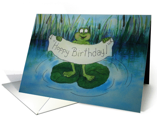 Frog Series: Happy Hoppy Birthday Lilly Pad card (88599)