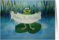 Frog Series: Happy Hoppy Birthday Lilly Pad card