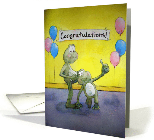 Frog Series Pregnant Pregnancy New Baby Congratulations card (89042)