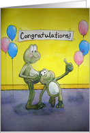 Frog Series Pregnant Pregnancy New Baby Congratulations card