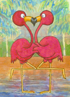 Pink Flamingo Couple...