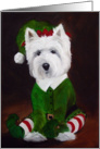 Westie West Highland Terrier Dog - Elf card