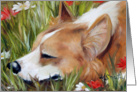 Pembroke Welsh Corgi Dog - Flower Bed card