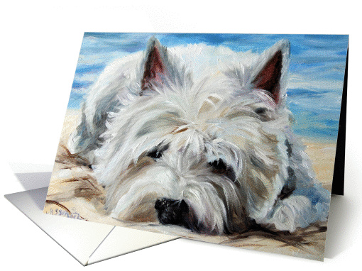 Westie West Highland Terrier Dog -Beach Bum card (43133)