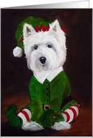Westie West Highland Terrier Dog - Elf card