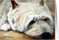 Westie West Highland Terrier Dog -Dog Tired card