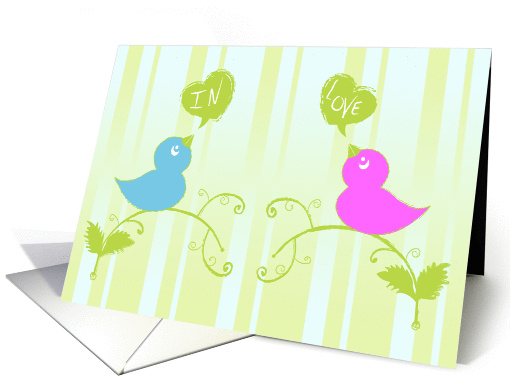 Birds of a feather are in love together. card (90911)