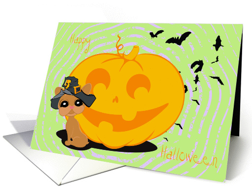 French BUlldog Halloween card (93147)