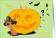 French BUlldog Halloween Card