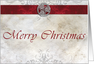 Celtic Knot Triskelion Red Merry Christmas Card