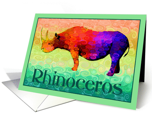 Vangogh Rhinoceros card (101923)