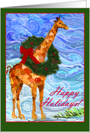 Holiday Giraffe card