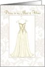 be my maid of honor elegant gold floral dress card