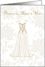 be my matron of honor elegant gold floral dress card