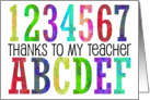thanks to my teacher card