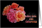 german happy birthday roses card