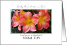 name day wishes for sister-in-law peach rhododendrons card