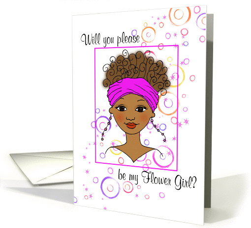 African American flower girl Invitation card (1212684)
