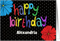 happy birthday with custom name card