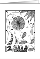 Black and White lineart note card