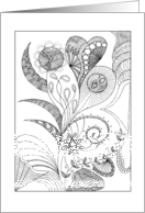 heart doodle blank card