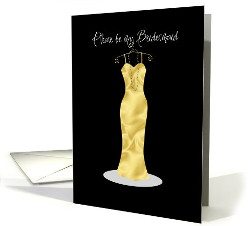 Golden yellow bridesmaid invitation card (551100)