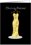 Golden yellow bridesmaid invitation card