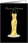 Golden yellow bridesmaid invitation card