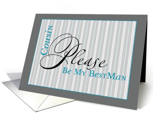 cousin be my best man gray stripes card (586858)