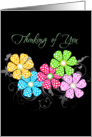 thinking of you checkered flowers card