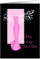 maid of honor pink fishtail card