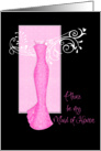 maid of honor pink fishtail card