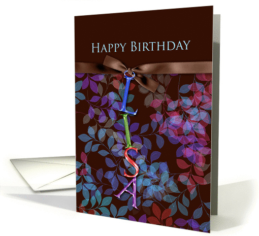 Birthday card for Lisa with colorful leaves card (703734)