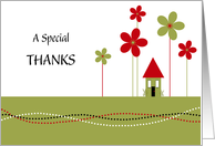 A special thanks with house card
