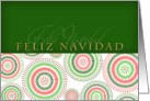 feliz navidad green and starbursts card
