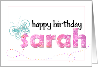 Birthday sarah card