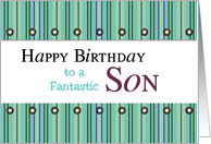 son birthday stripes and studs card