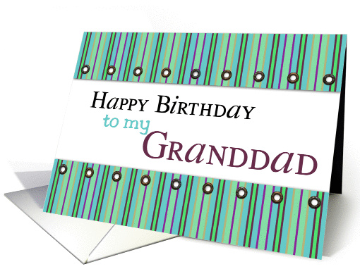 granddad birthday stripes and studs card (761458)