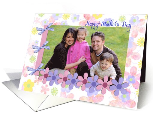 mother's day mom photo card pastel floral background card (783032)