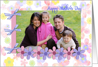 mother’s day mom photo card pastel floral background card