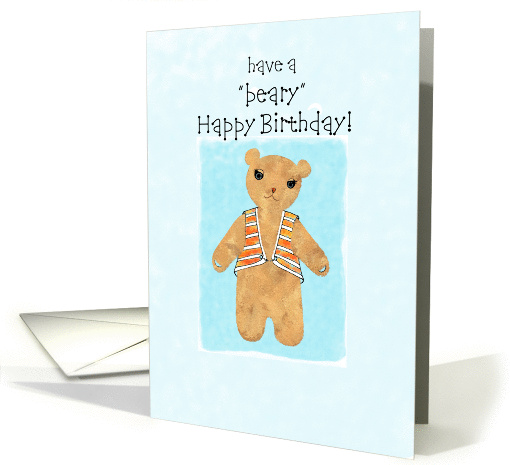 bear birthday card (78733)