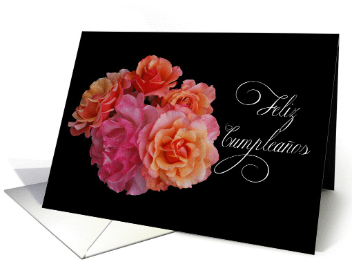 feliz cumpleanos spanish birthday roses card (836308)