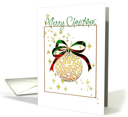 Christmas ornament with satin ribbon bow card (86483)