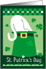 St. Patrick’s Day Leprechaun Hat with White Cat card