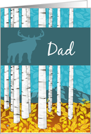 Father’s Day Card with Elk Birch Trees and Mountain Landscape card