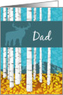 Father’s Day Card with Elk Birch Trees and Mountain Landscape card