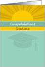 Congratulations Graduate Orange Aqua Sunrise Card