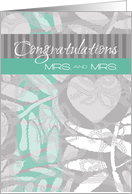 Gay Wedding Congratulations Mrs. and Mrs. Elegant Collage Style card