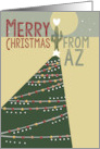 Merry Christmas from Arizona Cactus Shadow of Christmas Tree card